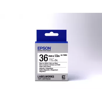 Epson Label Cartridge Magnetic LK-7WB2 Melns/balta 36mm (1.5m)