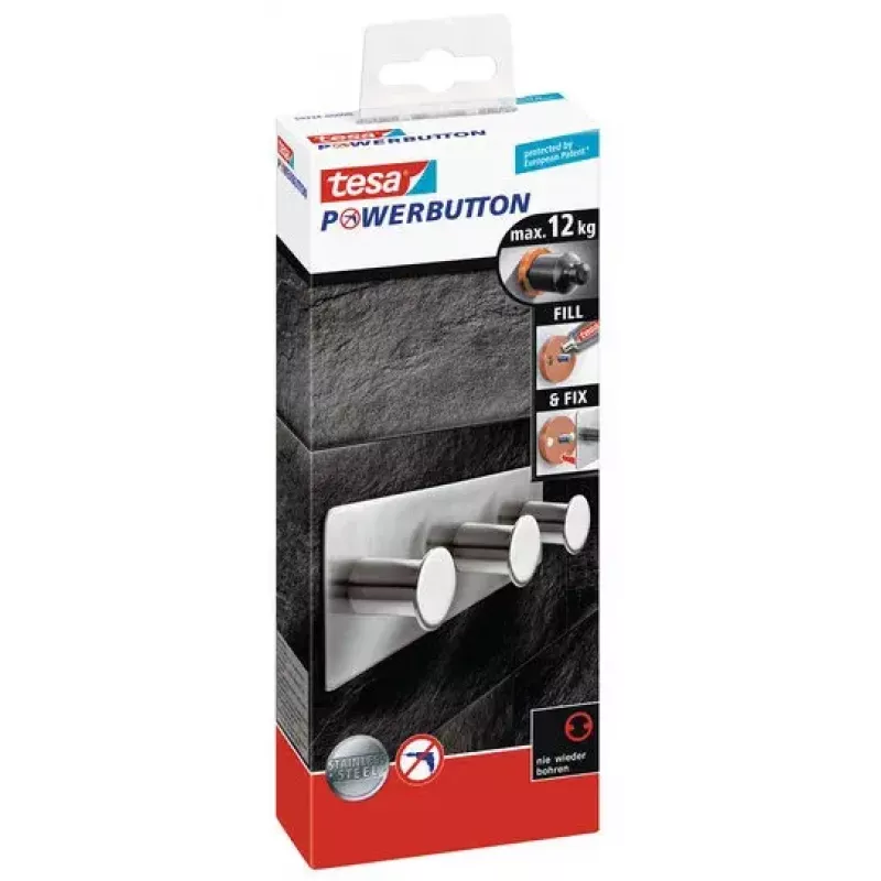 Dvieļu āķis TESA Powerbutton Indoor 59334