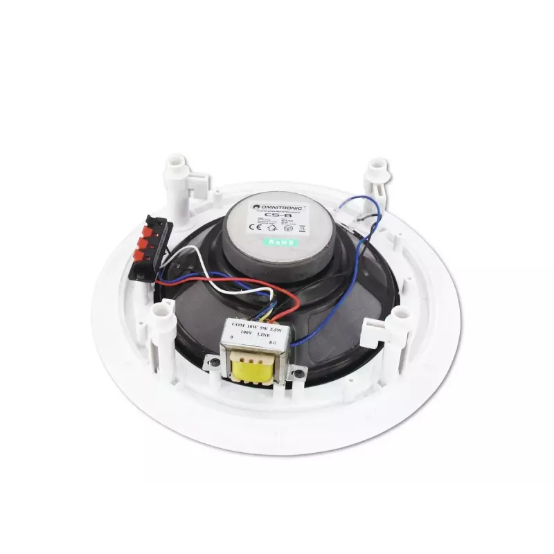 Pilna diapazona skaļrunis Omnitronic 80710230 balts ar vadu 10 W