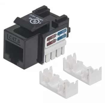 Intellinet Keystone Jack, Cat6, UTP, Punch-down, Melns, Flat, Melns, RJ-45, Female, 22/26, Cat6