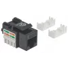 Intellinet Keystone Jack, Cat6, UTP, Punch-down, Melns, Flat, Melns, RJ-45, Female, 22/26, Cat6
