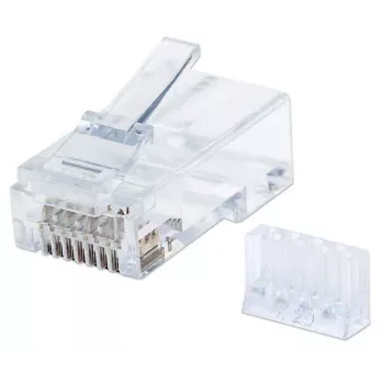 Intellinet RJ45 modulārie spraudņi, Cat6, UTP, 3 zaru, cietajiem vadiem, 15 µ zelta pārklājuma kontakti, 90 gab. iepakojumā