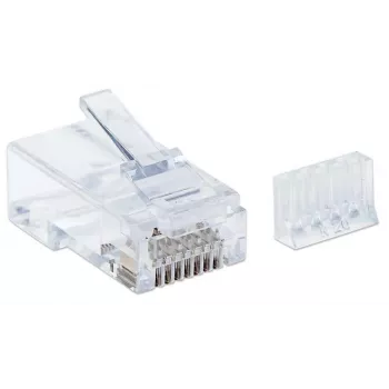Intellinet RJ45 modulārie spraudņi, Cat6, UTP, 3 zaru, cietajiem vadiem, 15 µ zelta pārklājuma kontakti, 90 gab. iepakojumā