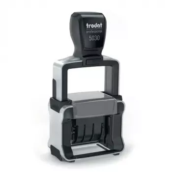 Pašrakstes datuma zīmogs Trodat 5030 — nospieduma izmērs 4 x 27 mm, izmērs 74 x 45 x 150 mm