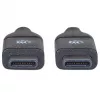 Manhattan USB-C uz USB-C kabelis, 50 cm, vīrietis–vīrietis, melns, 10 Gbps (USB 3.2 Gen2 jeb USB 3.1), 3A (ātrā uzlāde), SuperSpeed+ USB, mūža garantija, ekvivalents USB31CC50CM