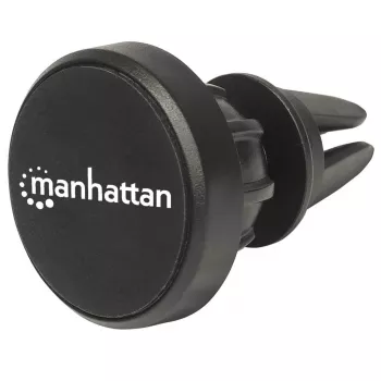 Manhattan Magnetic Car Air-Vent Phone Mount, Adjustable Clip-on, Quick Attach and Release, Non-Skid Pad, Melns, Lifetime Warranty