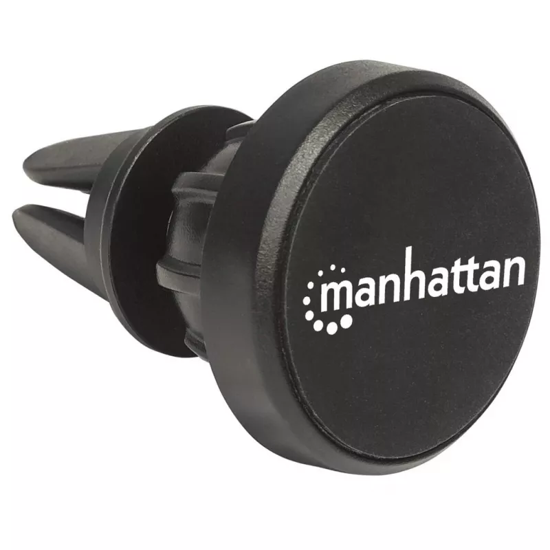 Manhattan Magnetic Car Air-Vent Phone Mount, Adjustable Clip-on, Quick Attach and Release, Non-Skid Pad, Melns, Lifetime Warranty