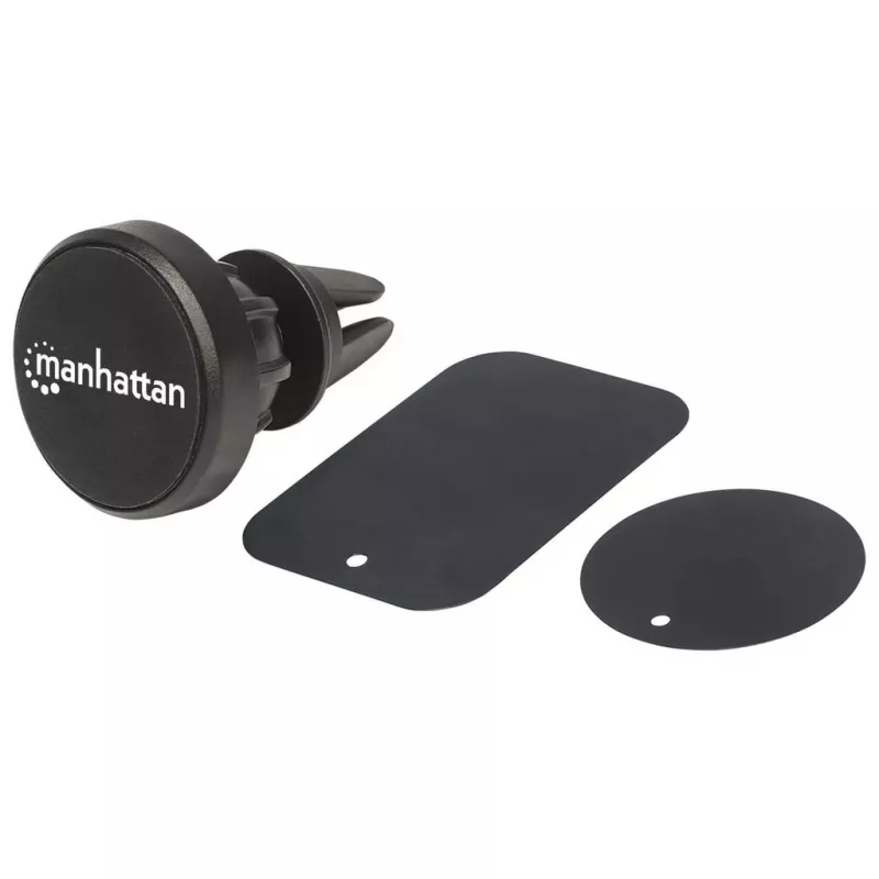 Manhattan Magnetic Car Air-Vent Phone Mount, Adjustable Clip-on, Quick Attach and Release, Non-Skid Pad, Melns, Lifetime Warranty