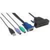 Intellinet VGA 1 porta kabelis KVM konsolei ar PS2, USB un VGA savienotājiem