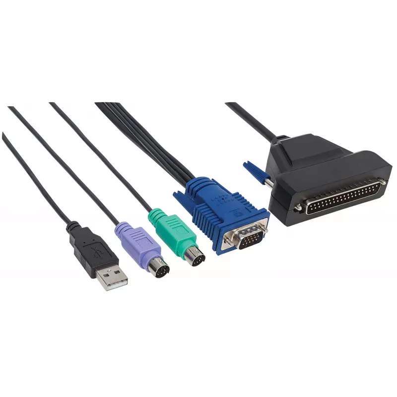 Intellinet VGA 1 porta kabelis KVM konsolei ar PS2, USB un VGA savienotājiem