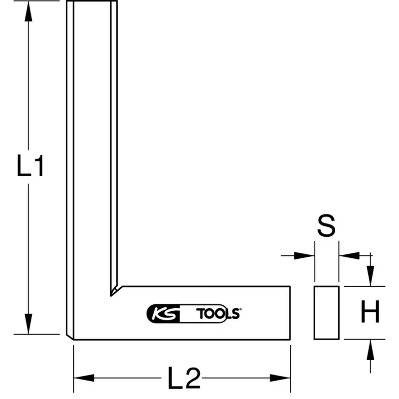 Namdara leņķis KS Tools 300.0293 Nerūsējošais tērauds 10 cm 5 mm