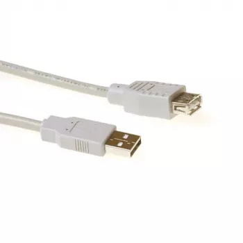 USB 2.0 A spraudnis - USB A ligzda, ziloņkaula krāsā, 1,80 m ACT SB2200