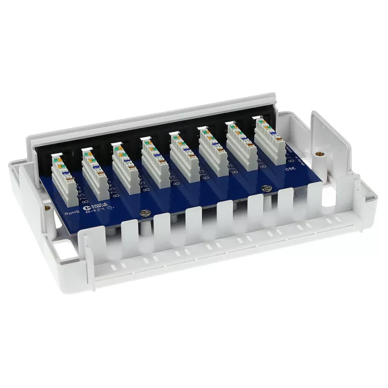 Virsmas montāžas kārba ACT FA5000 neekranēta 8 portu Cat5e — 171,4×38×118,8 mm