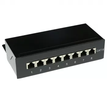 Virsmas montējama ekranēta lāpīšanas kārba ACT 8-portu CAT6, 173×44 mm