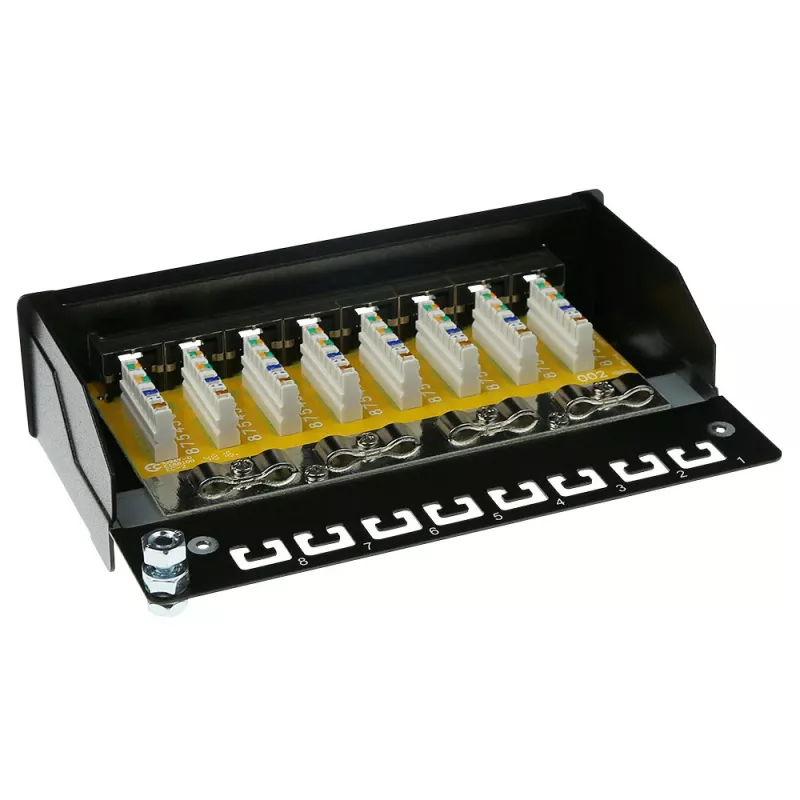 Virsmas montējama ekranēta lāpīšanas kārba ACT 8-portu CAT6, 173×44 mm