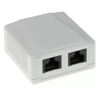 Virsmas montāžas kārba 2-portu CAT6 neekranēta ACT FA6002, 29×61×29,5 mm