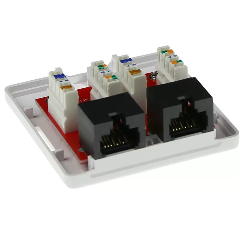 Virsmas montāžas kārba 2-portu CAT6 neekranēta ACT FA6002, 29×61×29,5 mm
