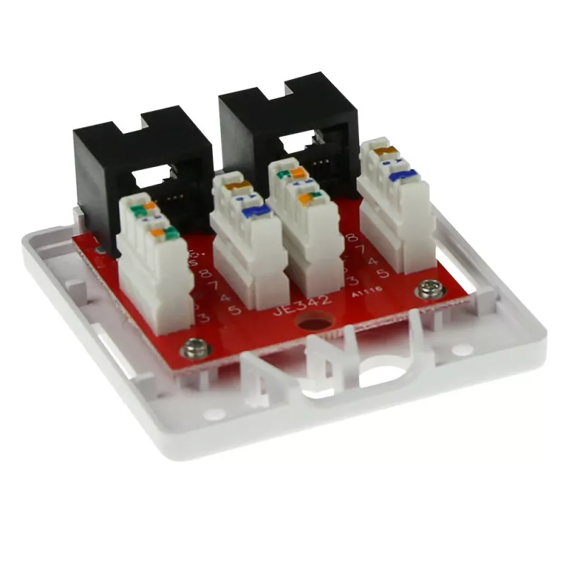 Virsmas montāžas kārba 2-portu CAT6 neekranēta ACT FA6002, 29×61×29,5 mm