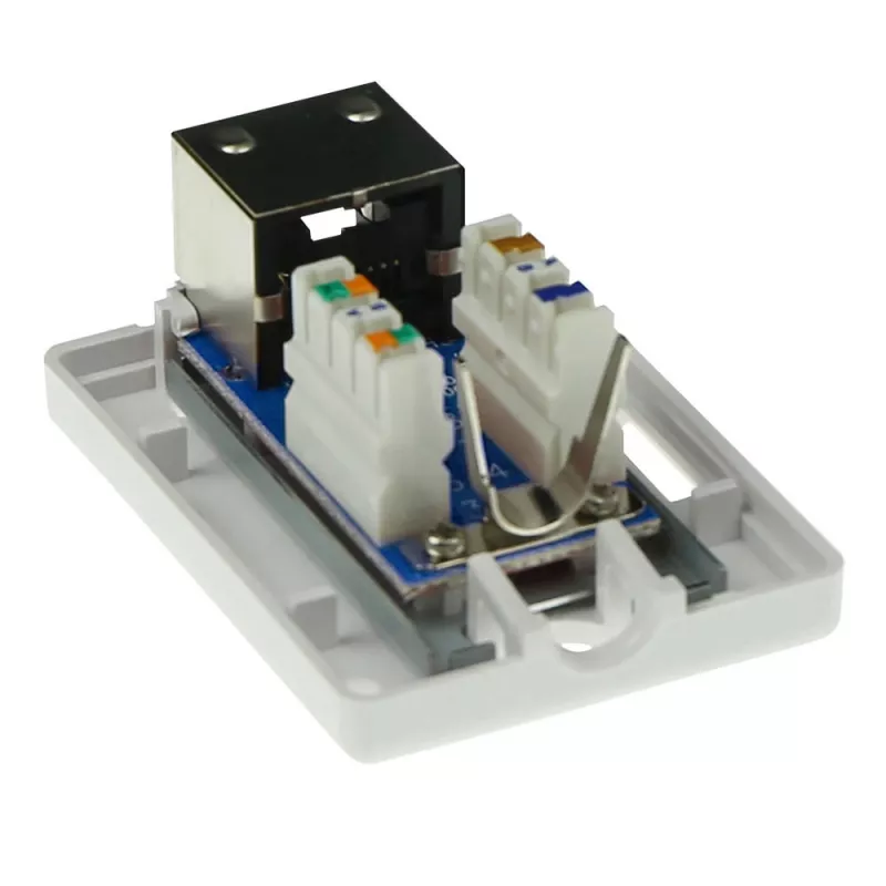 Virsmas montāžas ekranēta kontaktligzdu kārba ACT FA5005 1× CAT5E ligzdai, 39×29,5×54 mm