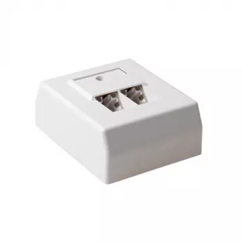 Virsmontējama ekranēta kontaktligzdu kārba 2 portiem, ACT CAT5E, izmēri 64,9×80×32,8 mm