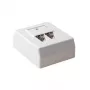 Virsmontējama ekranēta kontaktligzdu kārba 2 portiem, ACT CAT5E, izmēri 64,9×80×32,8 mm