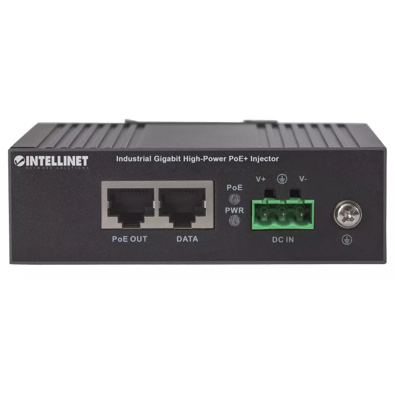 Intellinet Industrial Gigabit High-Power PoE+ inžektors, 1 x 30 W ports, IEEE 802.3at/af Power over Ethernet (PoE+/PoE), metāla korpuss