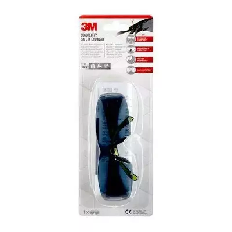 3M SF4000GC1 aizsargbrilles Aizsargbrilles Plastmasa Melna, Zaļa