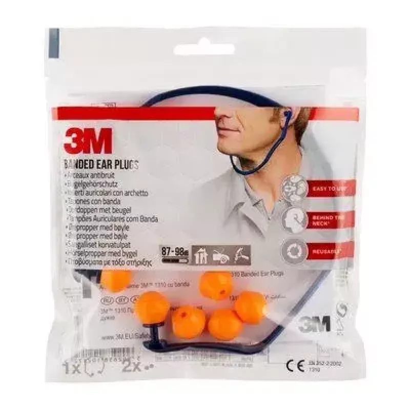 3M 1310C1 ausu aizbāznis Atkārtoti lietojams ausu aizbāznis Zila, Dzeltena