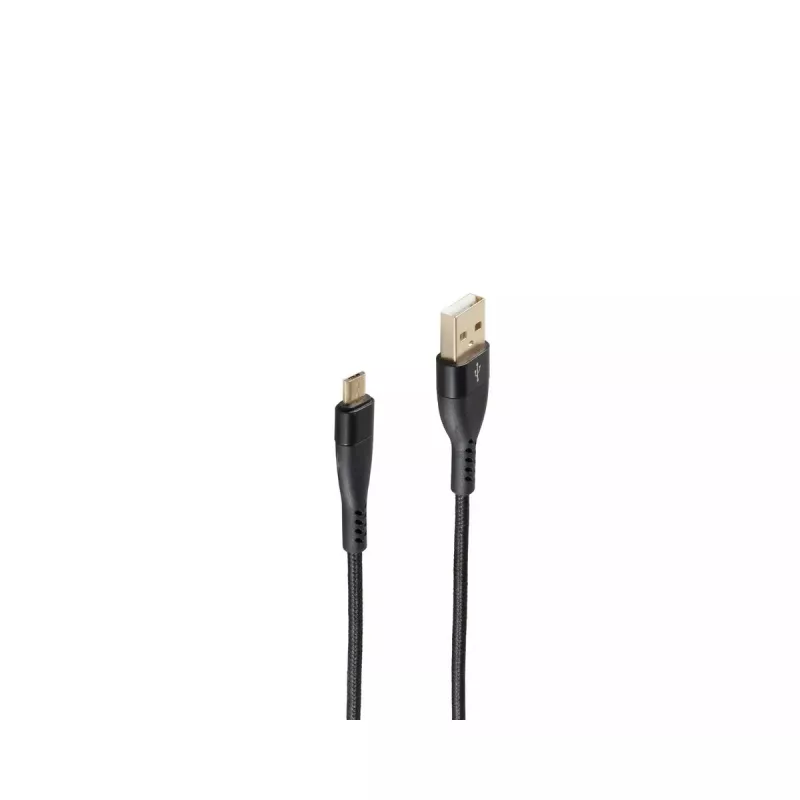 USB kabelis ShiverPeaks BS20-72025 1m USB 2.0 A uz Micro-USB B melns