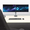 ACT dubultā monitora statīvs birojam sudraba krāsā Skava/caurums 18 kg 17-32 collas