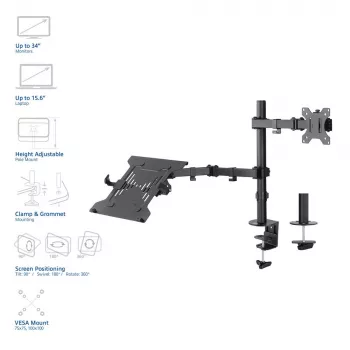 Klēpjdatora un monitora svira ACT AC8305 augstuma regulēšana 0-450mm