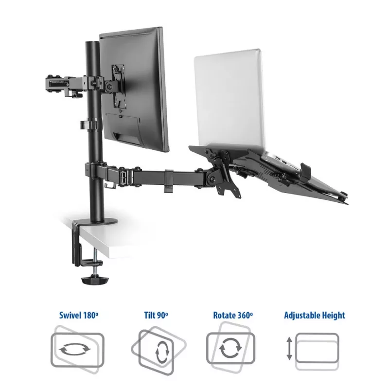 Klēpjdatora un monitora svira ACT AC8305 augstuma regulēšana 0-450mm