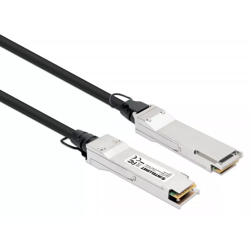 Intellinet 3m 40G QSFP+ pasīvais tiešās pievienošanas vara Twinax kabelis 30AWG MSA QSFP-H40G-CU3M saderīgs