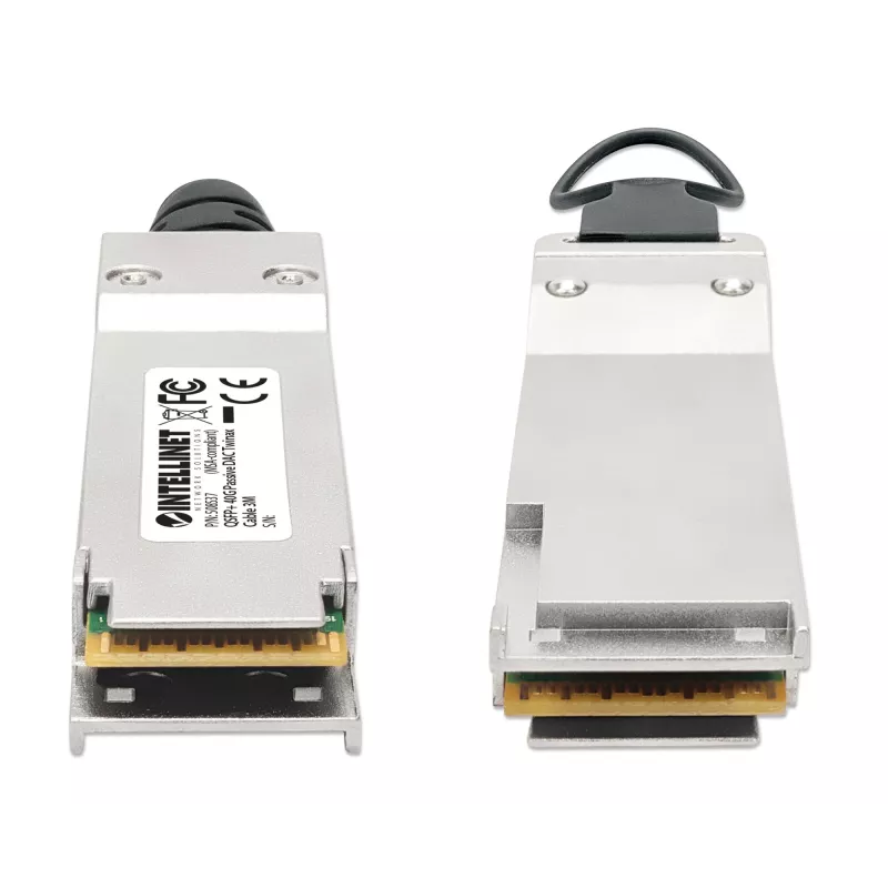 Intellinet 3m 40G QSFP+ pasīvais tiešās pievienošanas vara Twinax kabelis 30AWG MSA QSFP-H40G-CU3M saderīgs
