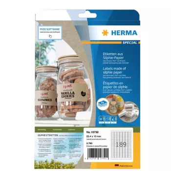 Pašlīmējošā etiķete HERMA 10750 taisnstūra pastāvīga brūna 3780 gab.