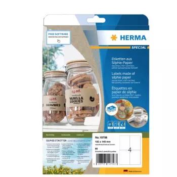 HERMA 10756 pašlīmējošās etiķetes Taisnstūrveida Pastāvīgas Brūnas 80 gab.