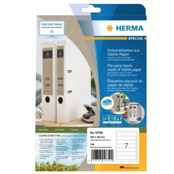 Pašlīmējošā etiķete HERMA 10759 Taisnstūrveida Pastāvīga Brūna 140 gab.