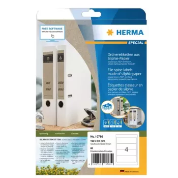 Pašlīmējošā etiķete HERMA 10760 Taisnstūra Pastāvīga Brūna 80 gab.