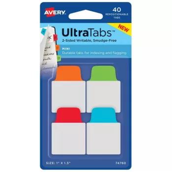 Tukšo cilņu rādītājs Avery Ultra Tabs 74760 Zila Zaļa Oranža Sarkana
