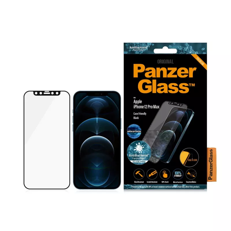 PanzerGlass ® Pretzilās gaismas ekrāns aizsargs Apple iPhone 12 Pro Max | Malas līdz malai