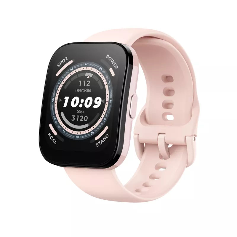 Amazfit Bip 5 4,85 cm (1,91 collas) TFT 45,9 mm Digitāls 320 x 380 pikseļi Skārienjūtīgs Rozā GPS (satelīts)
