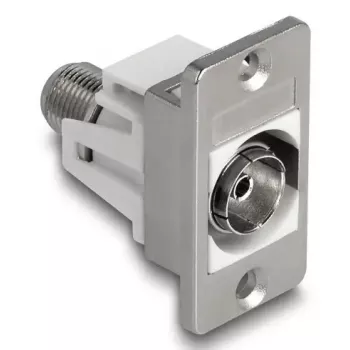DeLOCK 90882 IEC F kontaktligzda sudraba/balta 75 Ω