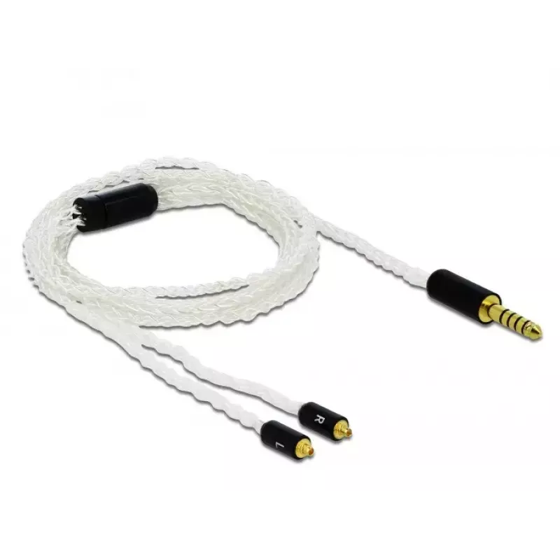 Audio kabelis DeLOCK 85846 1.2m 4.4mm 2x MMCX Balts