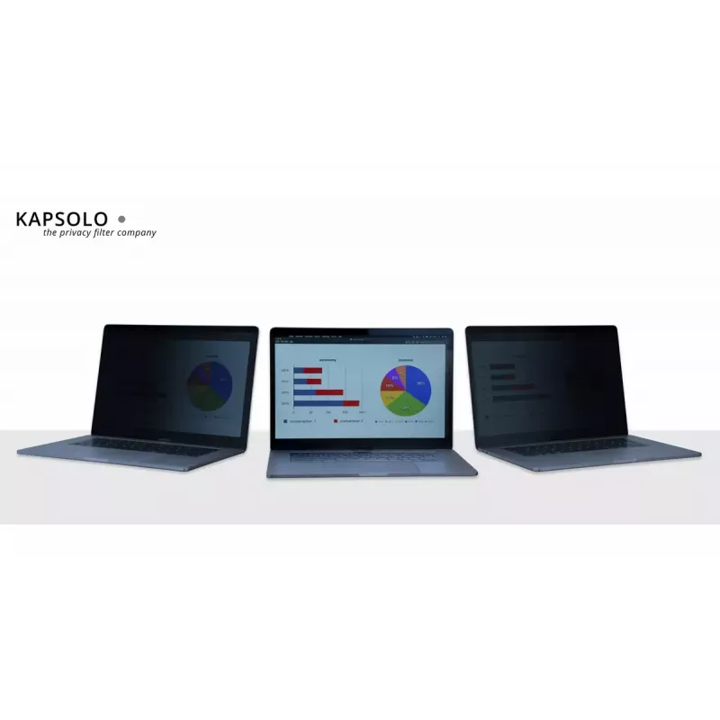 Ekrāna aizsargs Kapsolo Privacy Magnetic Apple MacBook Pro 13 (2020) — 13 collas, 9H cietība, 50% gaismas caurlaidība, 30° privātums