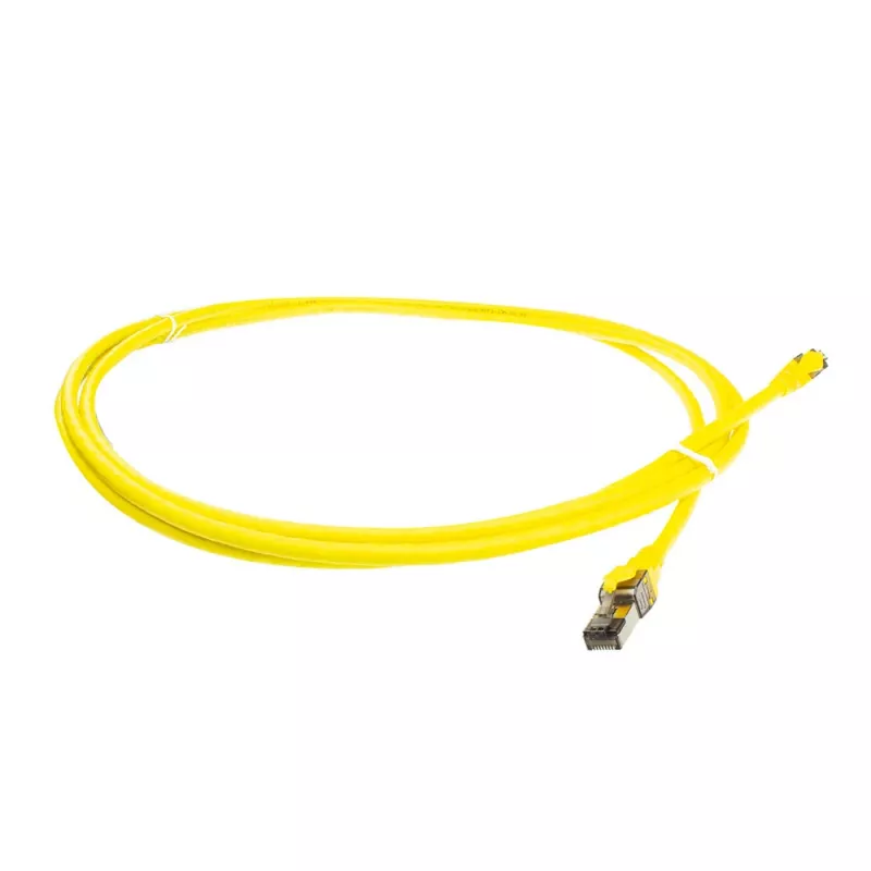 ACT dzeltens 5 metru SFTP CAT8 komutācijas kabelis ar aizsargātiem RJ45 savienotājiem