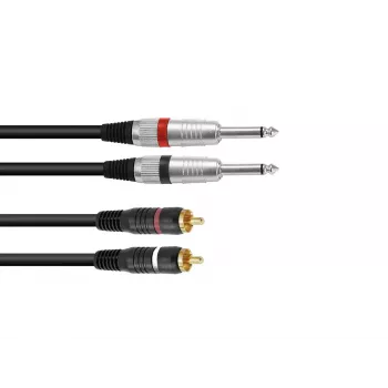Audio kabelis Omnitronic 30225213 1,5 m 2x6,35 mm 2xRCA Melns