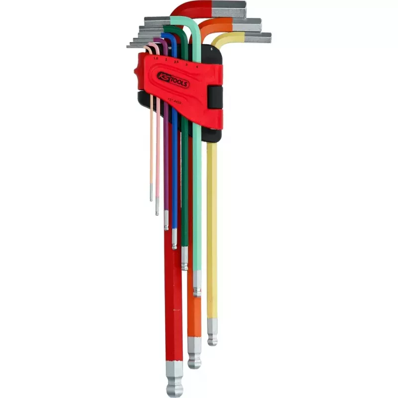 Sešstūra atslēgu komplekts KS Tools 151.4420 9 gab. Tērauds Hromēts