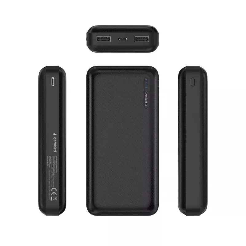 Gembird PB20-01 ārējais akumulators 20000 mAh