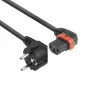 ACT strāvas vads CEE 7/7 vīrišķais (leņķveida) - C13 IEC Lock (kreisais leņķis) melns 3 m, EL455S