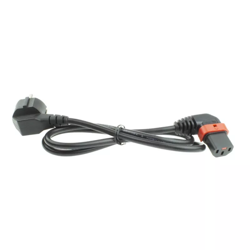 ACT strāvas vads CEE 7/7 vīrišķais (leņķveida) - C13 IEC Lock (kreisais leņķis) melns 3 m, EL455S